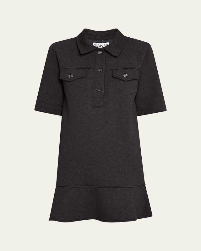 Heavy Fleece Short-Sleeve Mini Dress